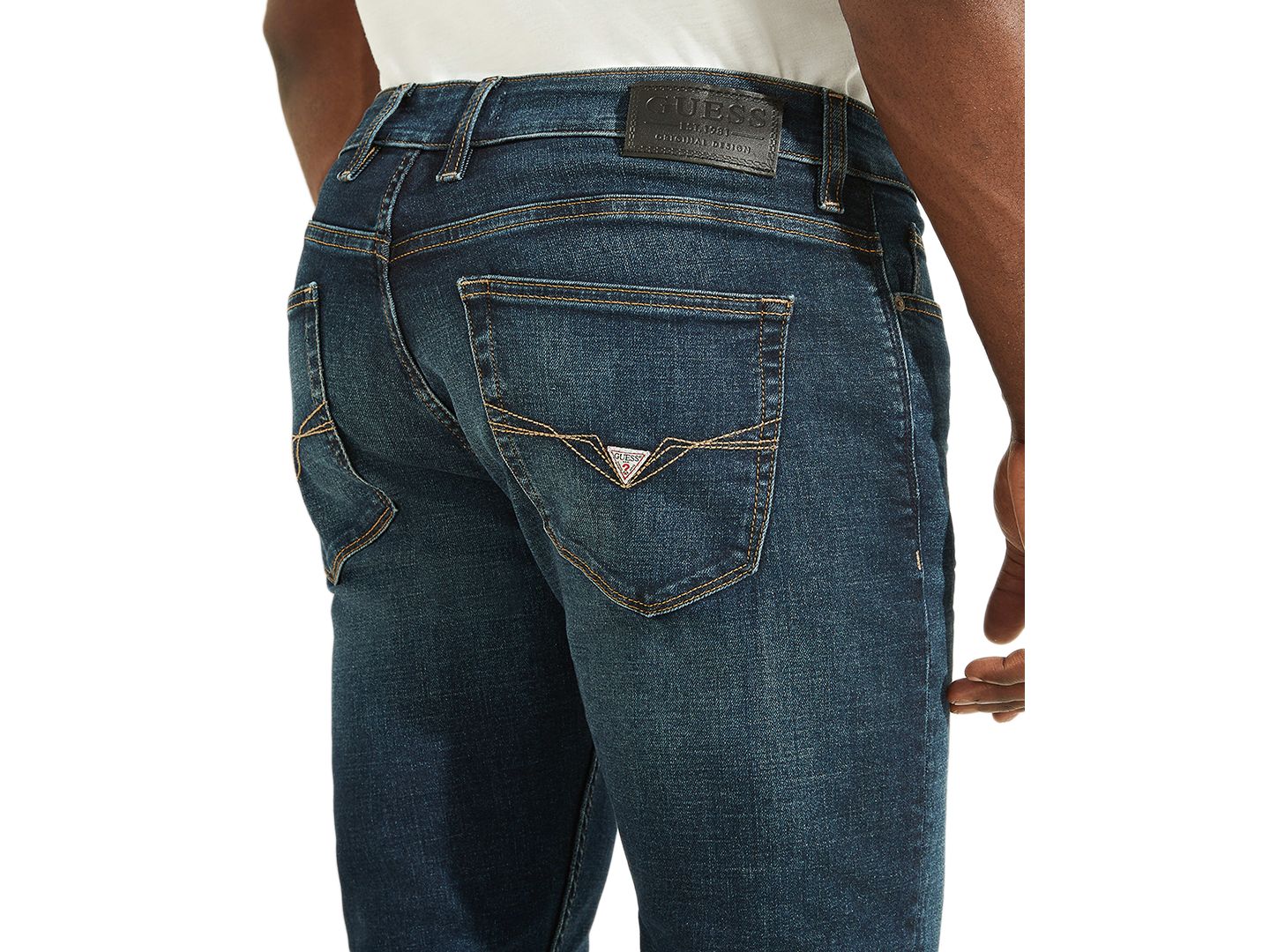 Мужские джинсы GUESS Slim Straight Fit, цвет: Синий — фото 8