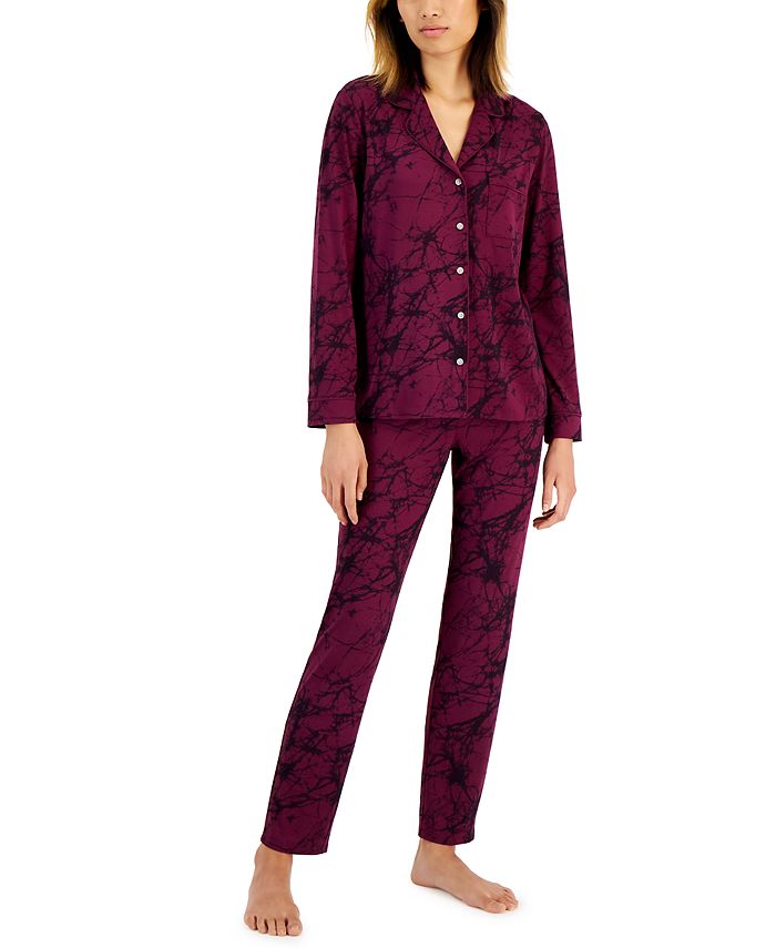 Alfani Women's MarblePrint Pajamas Set, Created for Macy's & Reviews
