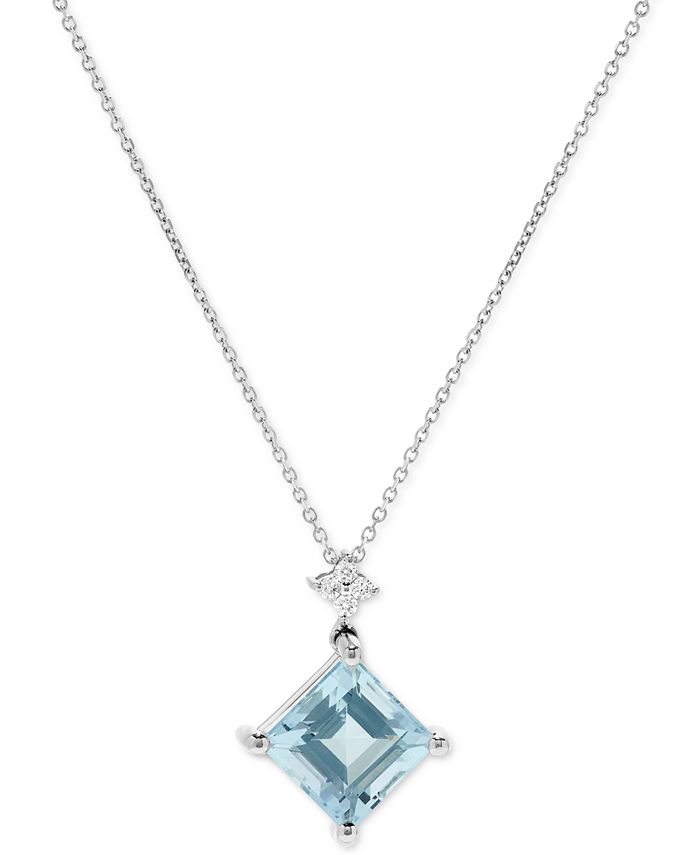 Macys aquamarine necklace discount