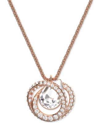 Swarovski - Rose Gold-Tone Crystal Spiral 23-5/8" Adjustable Pendant Necklace