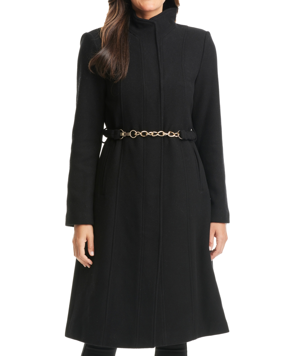 Vince Camuto Women's Chain Belted Maxi Coat