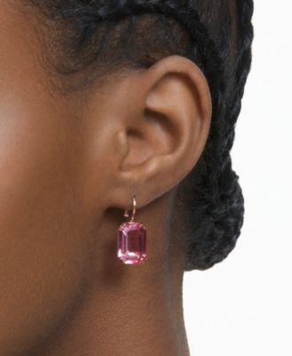 Octagon Crystal Drop Earrings