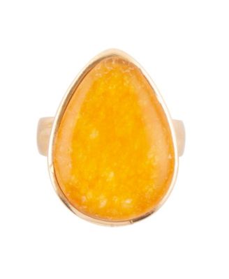 Sublime Bronze and Genuine Yellow Quartz Ring