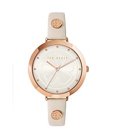 Women's Ammy Magnolia Champagne Leather Strap Watch 37.5mm