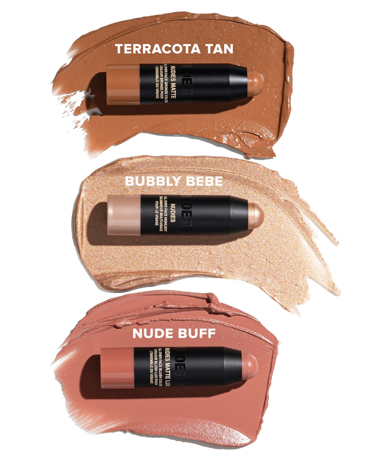 Nudestix 3-pc. Soft & Warm Nudes Mini Set In Nude Buff,terracotta Tan,bubbly Bebe