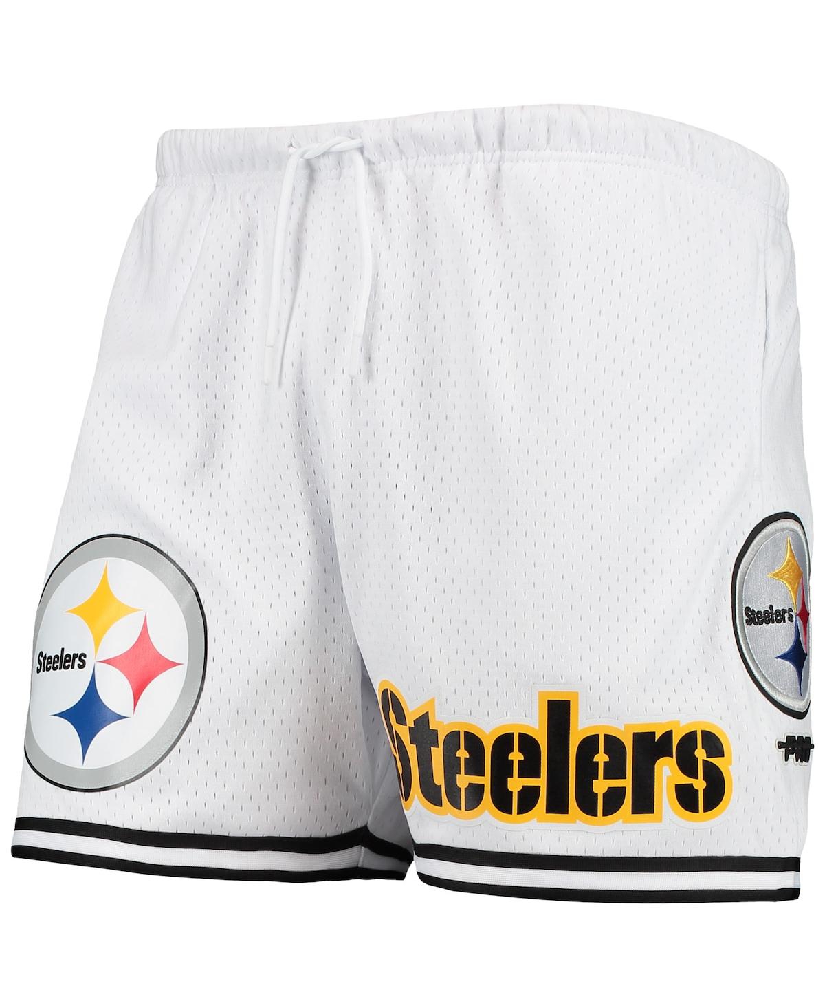 Shop Pro Standard Men's  White, Black Pittsburgh Steelers Mesh Shorts In White,black