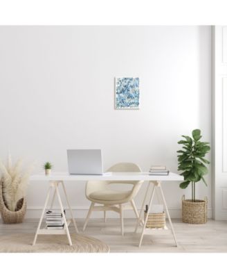 Coastal Tile Abstract Soft Blue Beige Shapes Wall Plaque Art, 10" x 15"