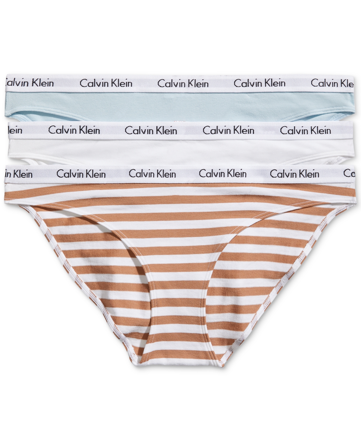 Calvin Klein Women's Carousel Cotton 3-Pack Bikini Underwear QD3588