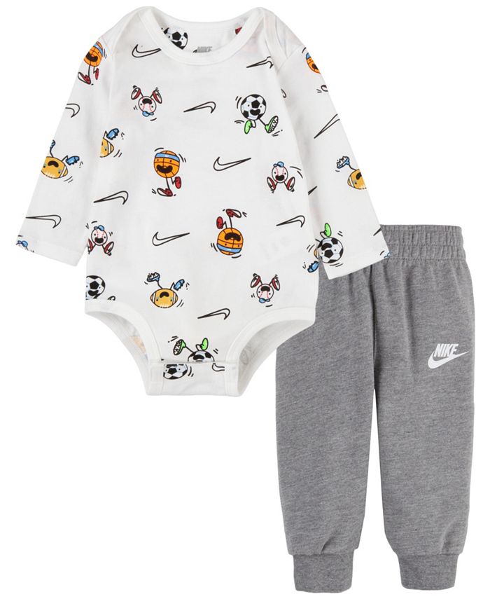 Nike Baby Boys Nikemoji Long Sleeve Bodysuit and Pants Set, 2 Piece ...