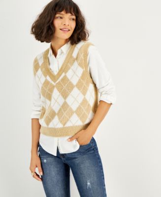 Crave Fame Juniors' Soft Argyle Preppy Sweater Vest Macy's