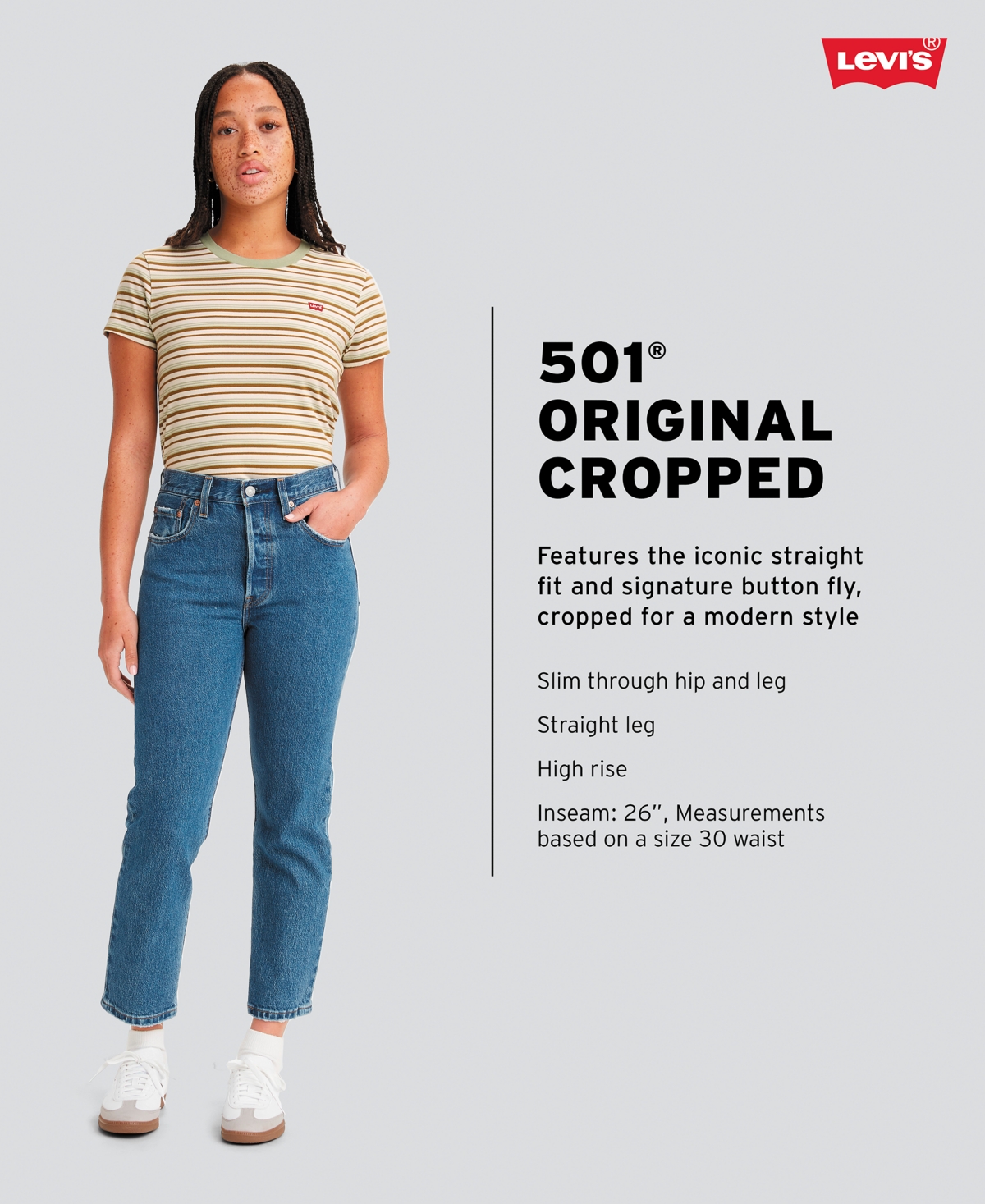 Shop Levi's 501 Cropped Straight-leg High Rise Jeans In Sophisticated