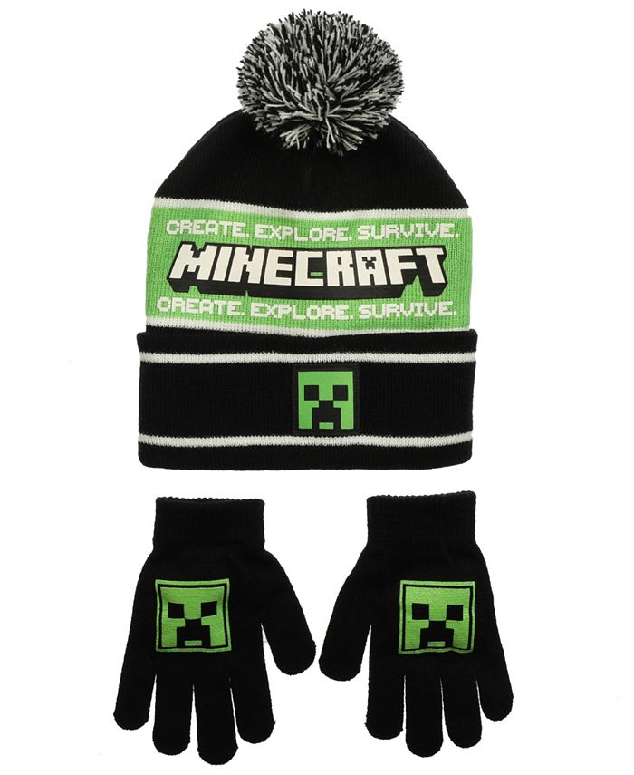 Bioworld Big Boys Minecraft Hat and Gloves Set, 2-Piece - Macy's