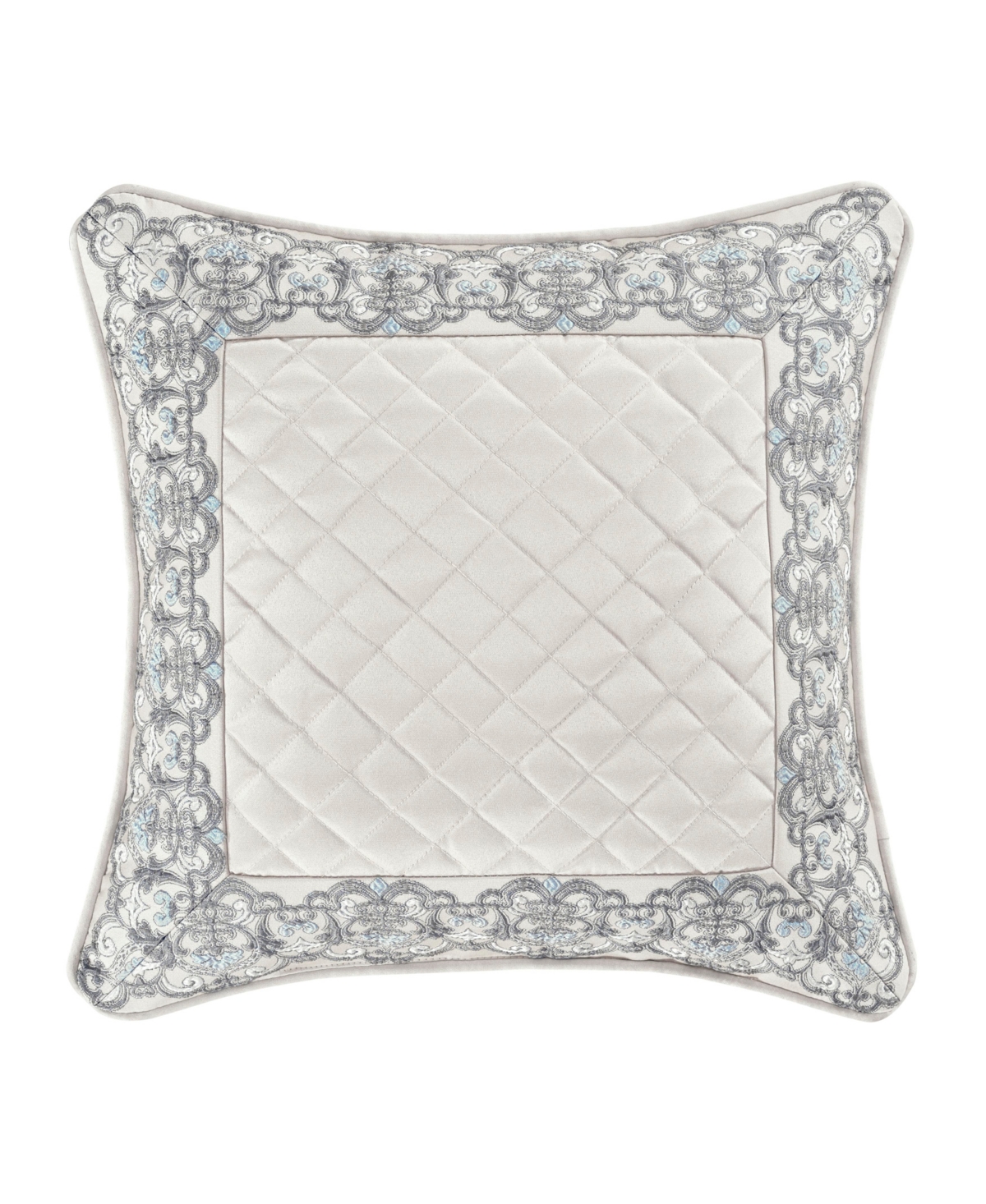 J Queen New York Adagio Embellished Decorative Pillow, 18" X 18" In Sterling