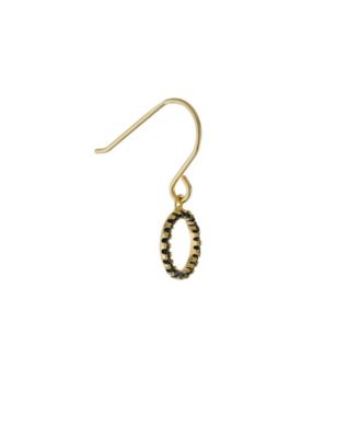 Black Spinel Circle Drop Earrings