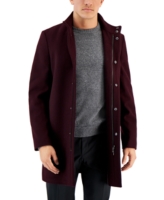 Calvin Klein Men's Mayden Slim-Fit Wool Blend Overcoat - Burgundy