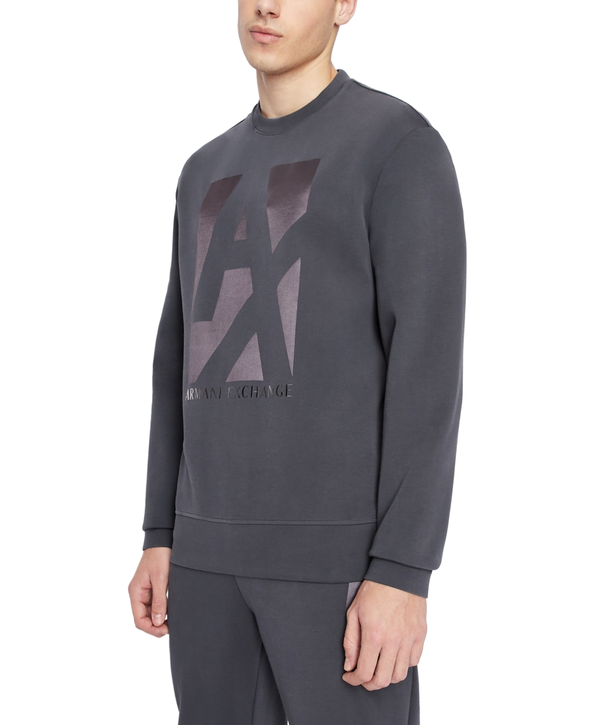 AX Armani Exchange Men s Metallic Logo Sweater Smart Closet