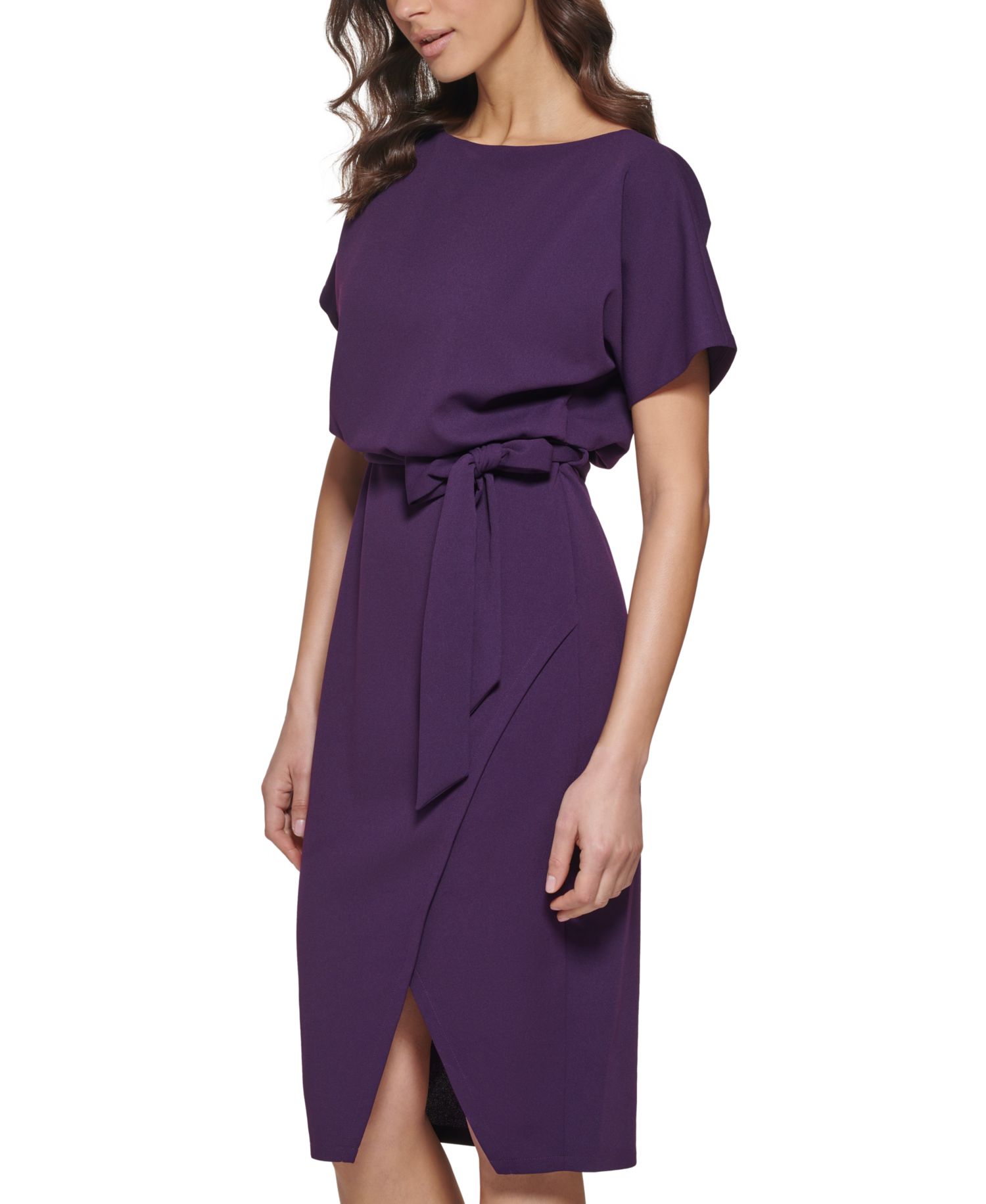 Blouson Wrap Dress