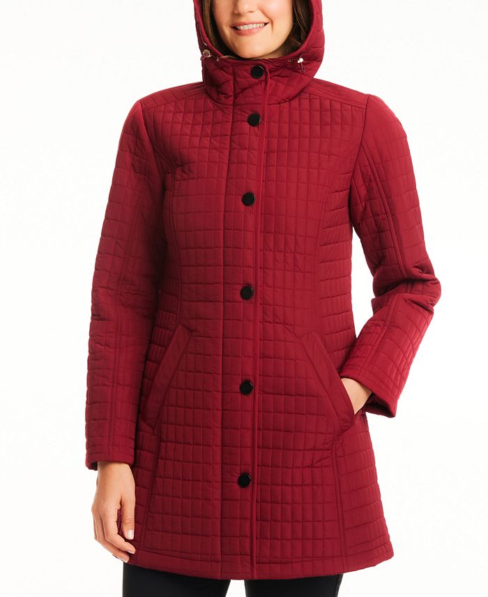 Jones New York Women's Hooded Quilted Coat, Created for Macy's