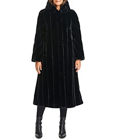 Women's Hooded Faux-Fur Maxi Coat