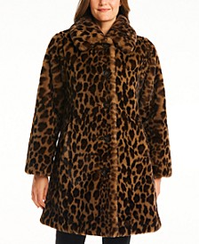 Women's Leopard-Print Faux-Fur Coat