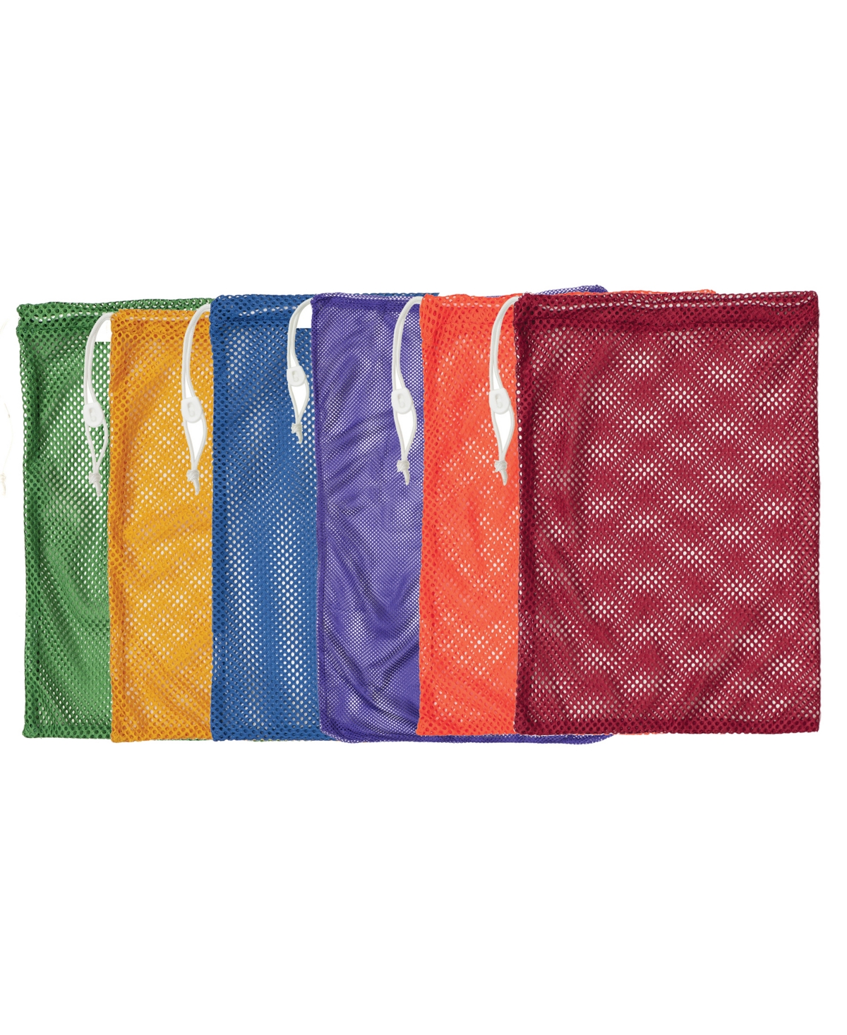Champion Sports 12" X 18" Mesh Equipment Bag, Pack Of 6 In Green,orange,purple,royal Blue,red