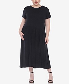 Plus Size Short Sleeves Maxi Dress