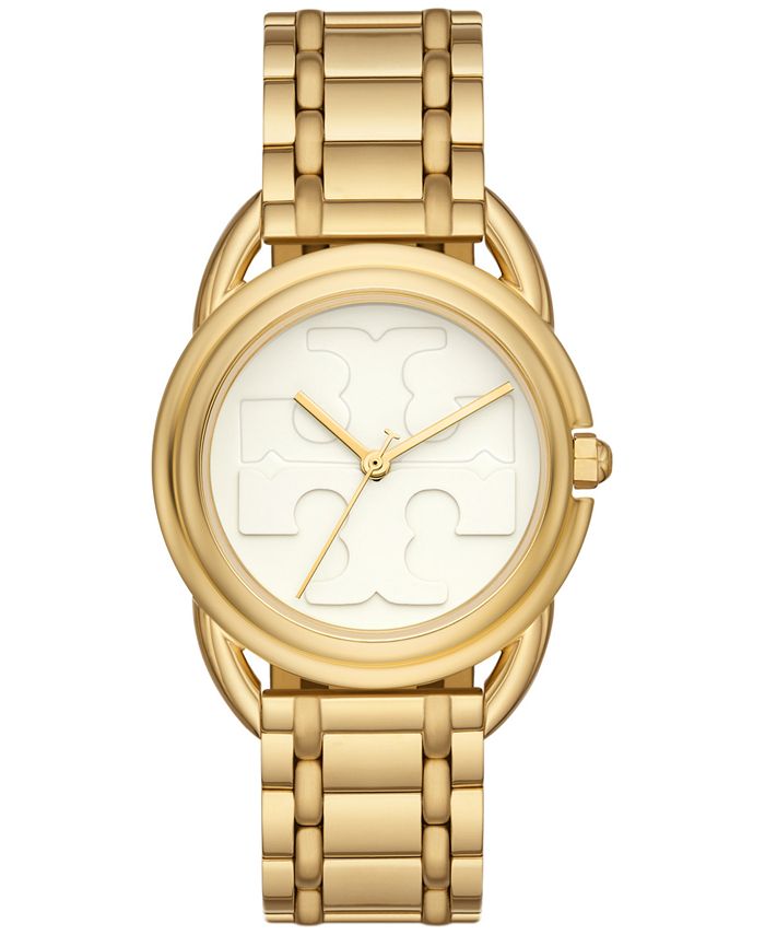 Tory Burch Women\'s The Miller Gold-Tone Stainless Steel Bracelet Watch 32mm  - Macy\'s