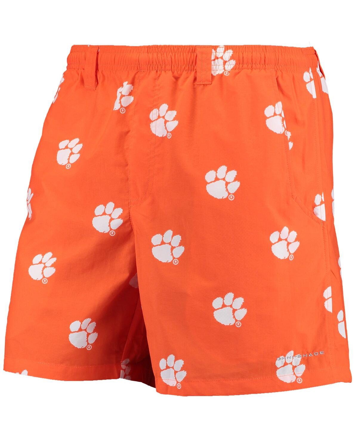 Shop Columbia Men's  Orange Clemson Tigers Pfg Backcast Ii 6" Omni-shade Hybrid Shorts