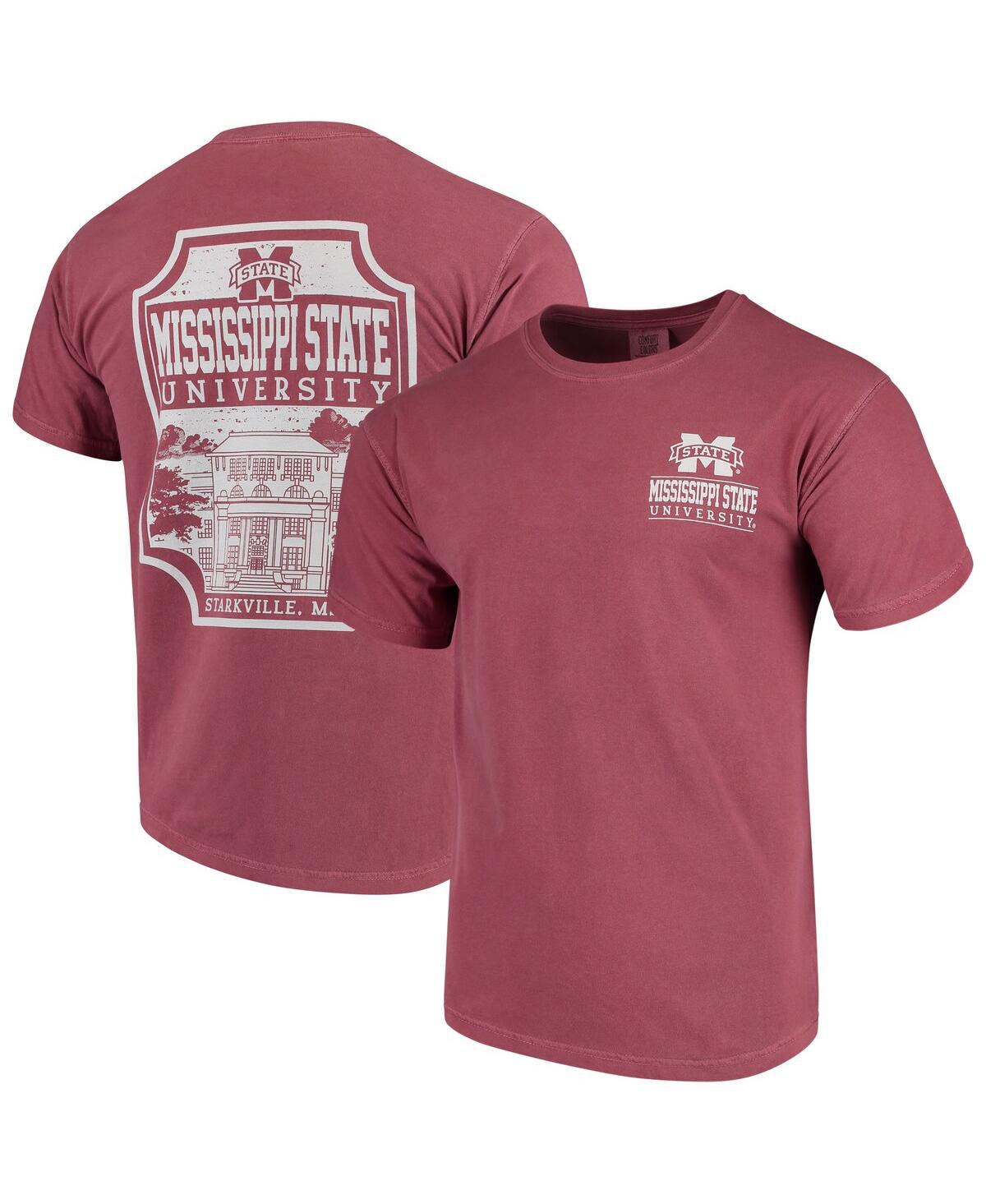 IMAGE ONE MEN'S MAROON MISSISSIPPI STATE BULLDOGS COMFORT COLORS CAMPUS ICON T-SHIRT