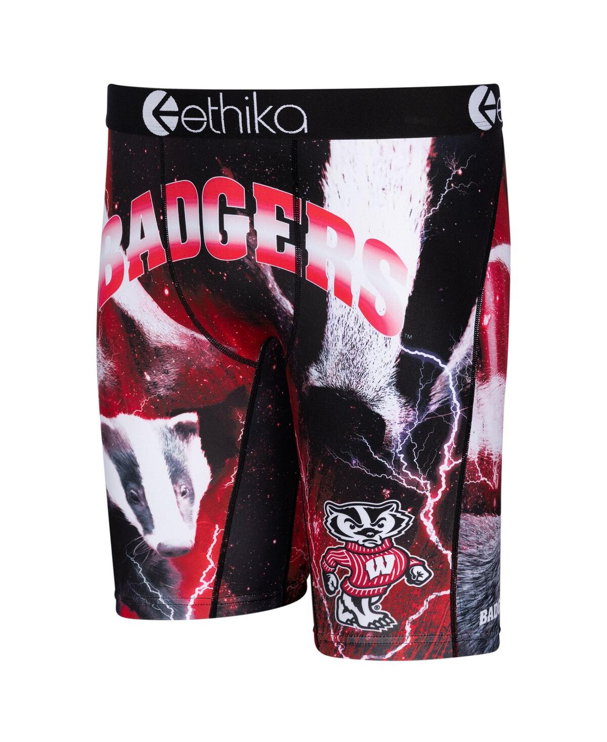 Shop Ethika Men's  Red Wisconsin Badgers Spirit Boxer Briefs