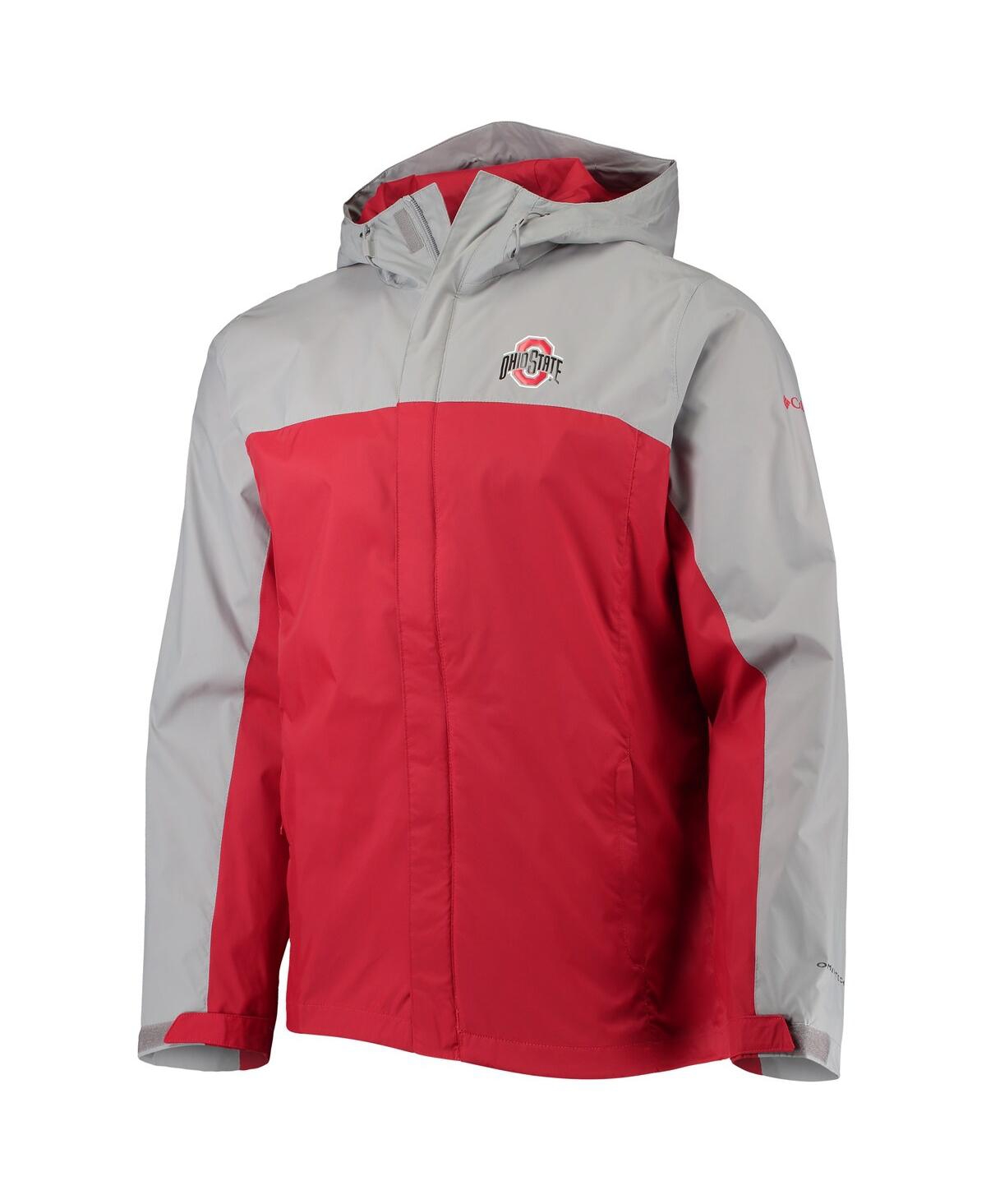 Shop Columbia Men's  Gray, Scarlet Ohio State Buckeyes Glennaker Storm Full-zip Jacket In Gray,scarlet