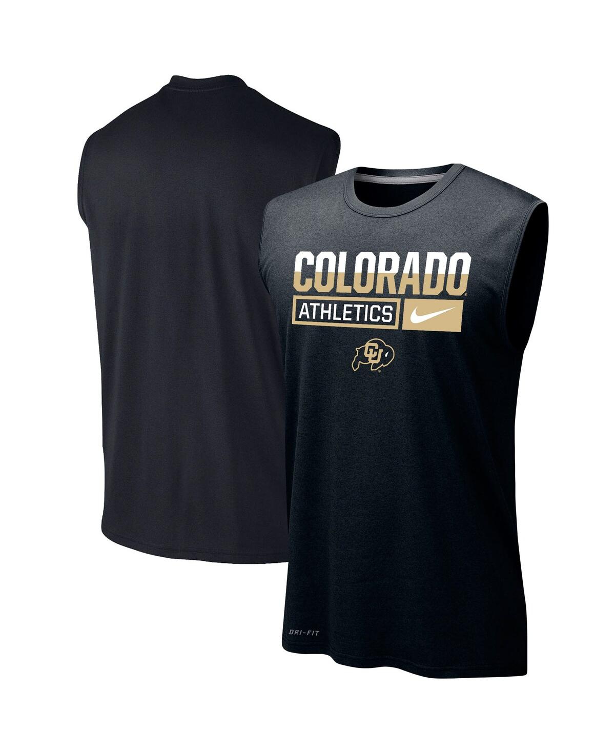 Men's Nike Black Colorado Buffaloes Wordmark Drop Legend Performance Tank Top