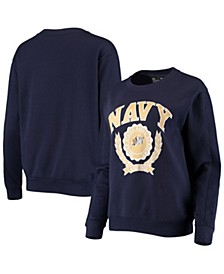 Women's Navy Navy Midshipmen All Day Fleece Pullover Sweatshirt