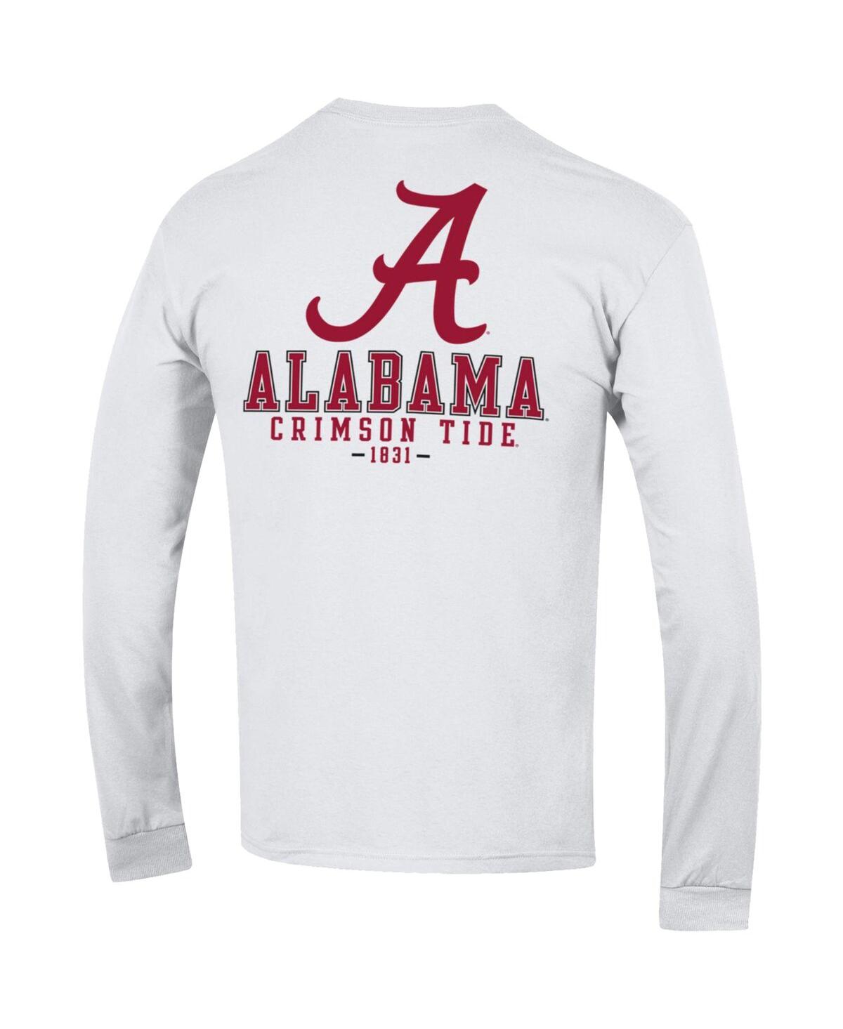 Men's ChampionAlabama Crimson Tide Team Stack 3-Hit Long Sleeve T-shirt - White