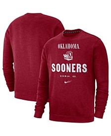 Men's Crimson Oklahoma Sooners Vault Stack Club Fleece Pullover Sweatshirt
