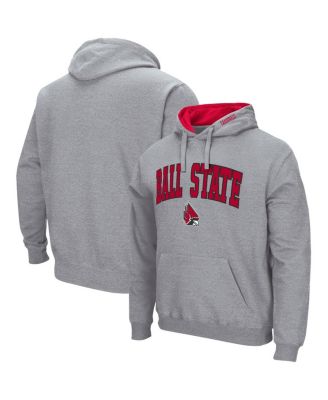 Men's Cardinal Ball State Cardinals Arch and Logo Pullover Hoodie