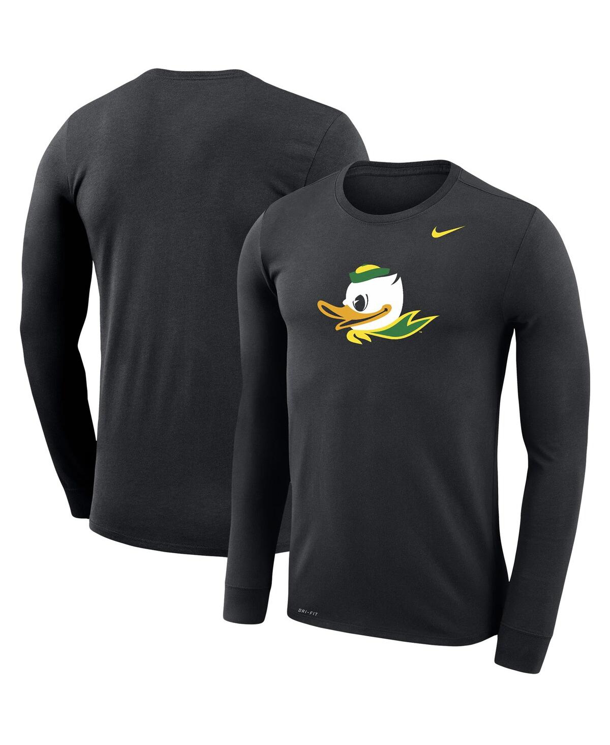 Men's Nike Black Oregon Ducks Puddles School Logo Legend Performance Long Sleeve T-shirt
