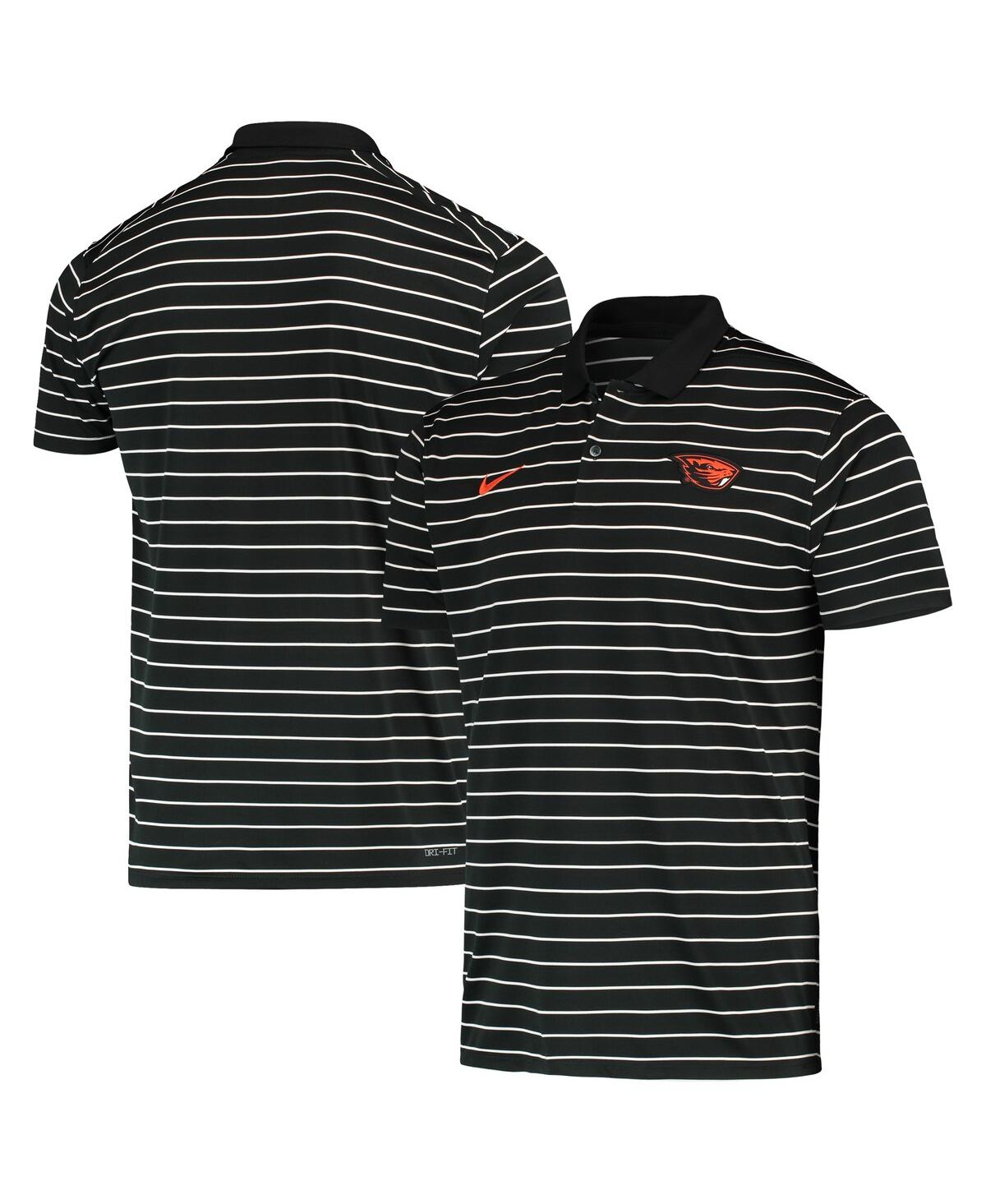 NIKE MEN'S NIKE BLACK OREGON STATE BEAVERS VICTORY STRIPE PERFORMANCE POLO SHIRT