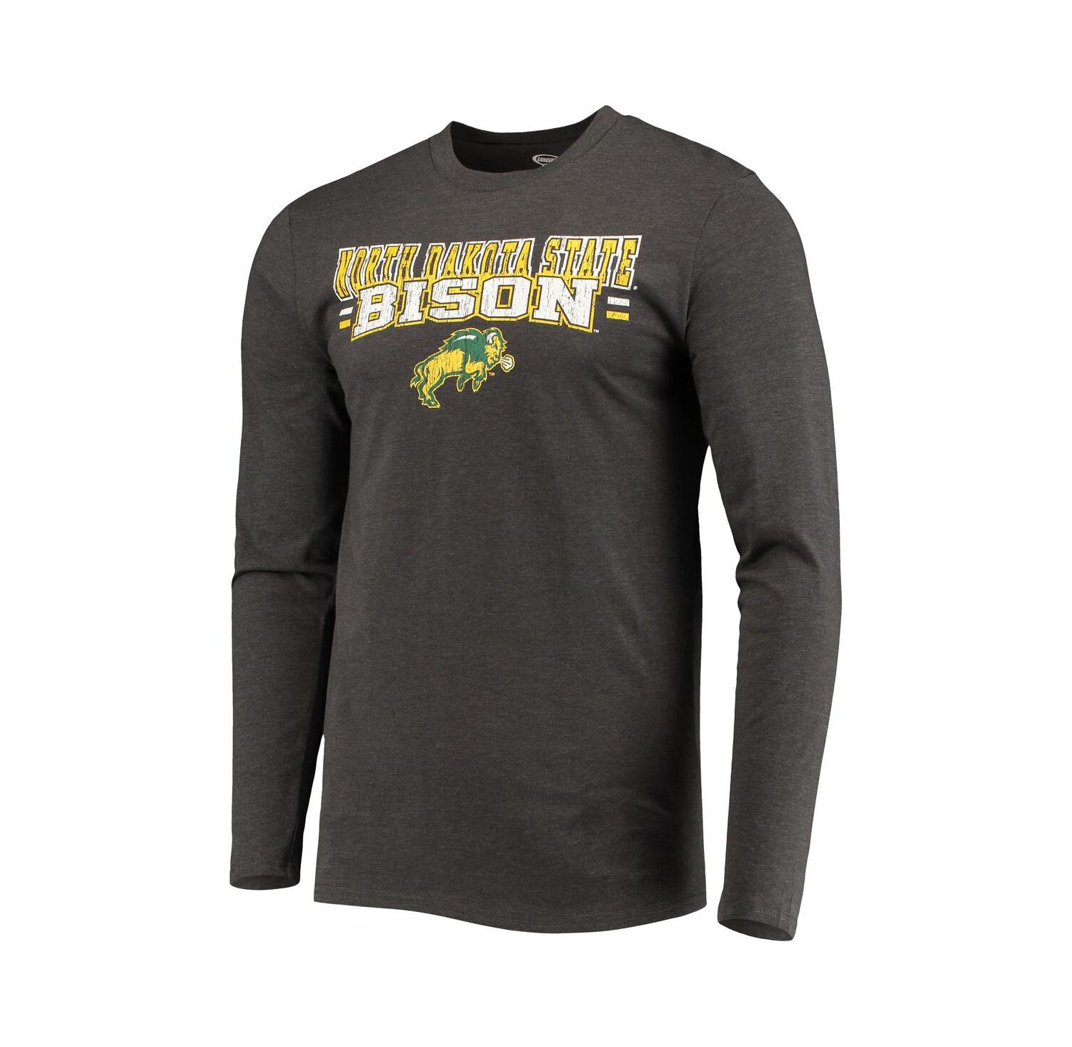 Men's Green and Heathered Charcoal NDSU Bison Meter Long Sleeve T-shirt and Pants Sleep Set