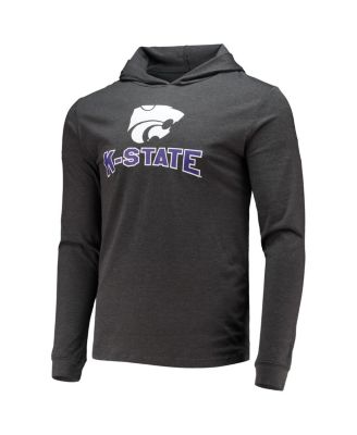 Men's Purple and Charcoal Kansas State Wildcats Meter Long Sleeve Hoodie T-shirt and Jogger Pants Set