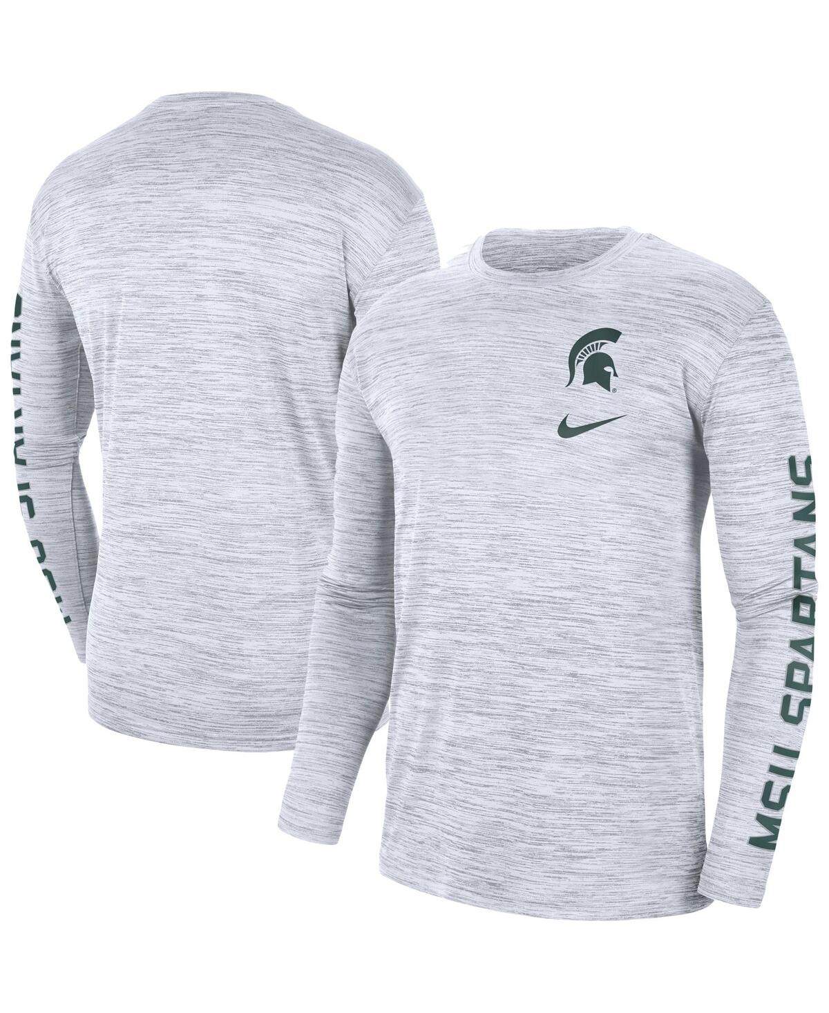 Men's Nike White Michigan State Spartans Velocity Legend Team Performance Long Sleeve T-shirt