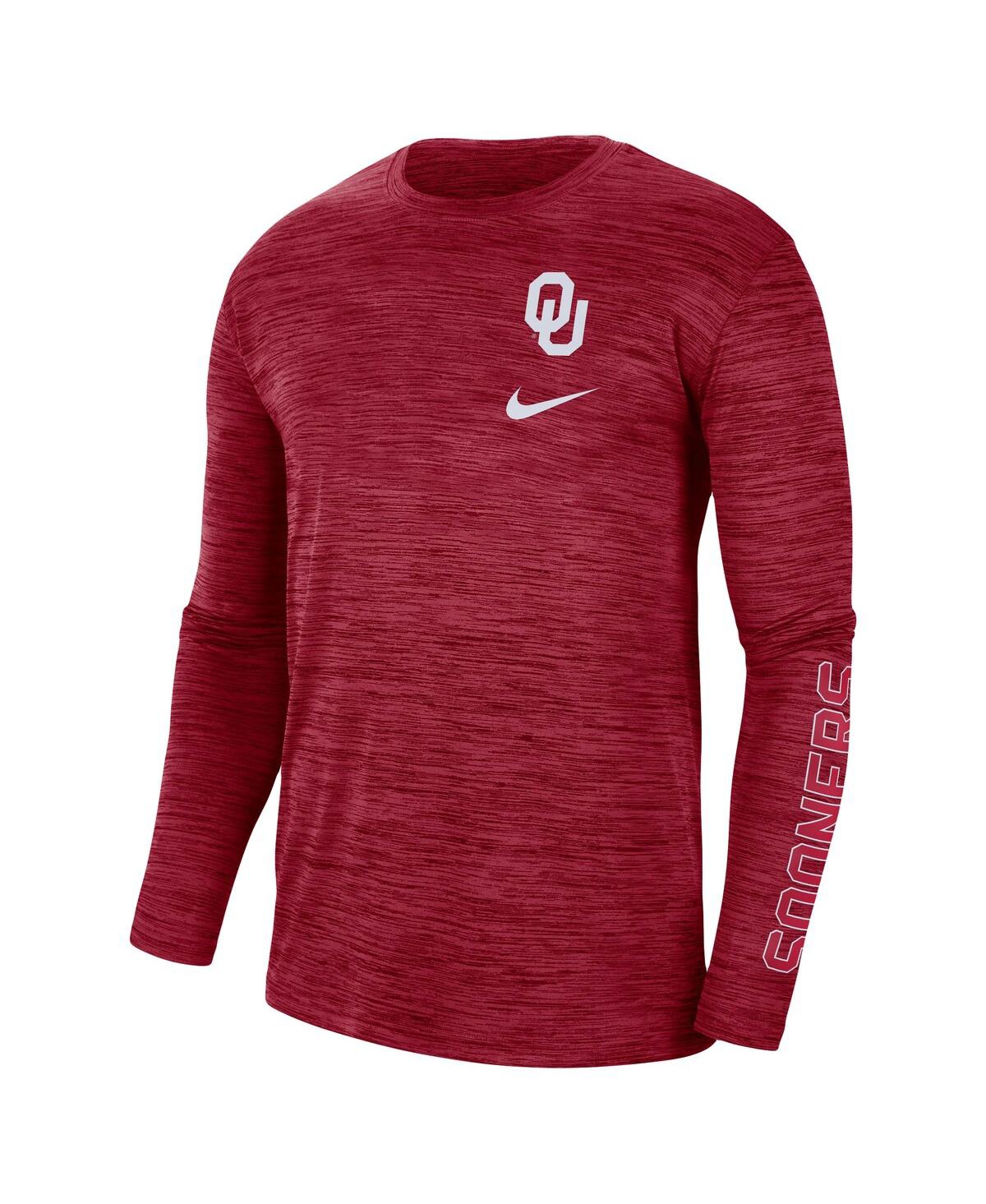 Men's NikeOklahoma Sooners Velocity Legend Team Performance Long Sleeve T-shirt - Crimson