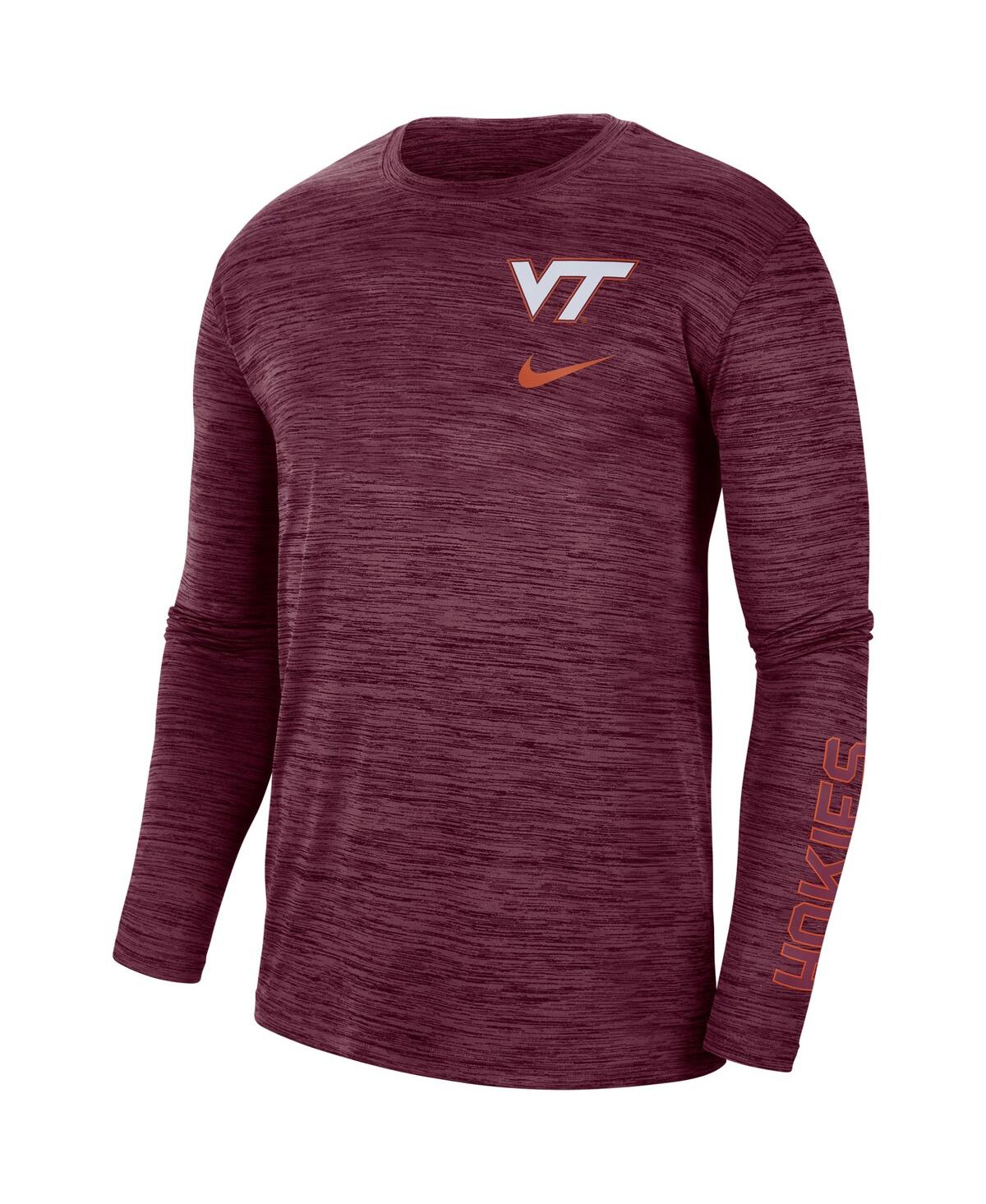 Shop Nike Men's  Maroon Virginia Tech Hokies Velocity Legend Team Performance Long Sleeve T-shirt
