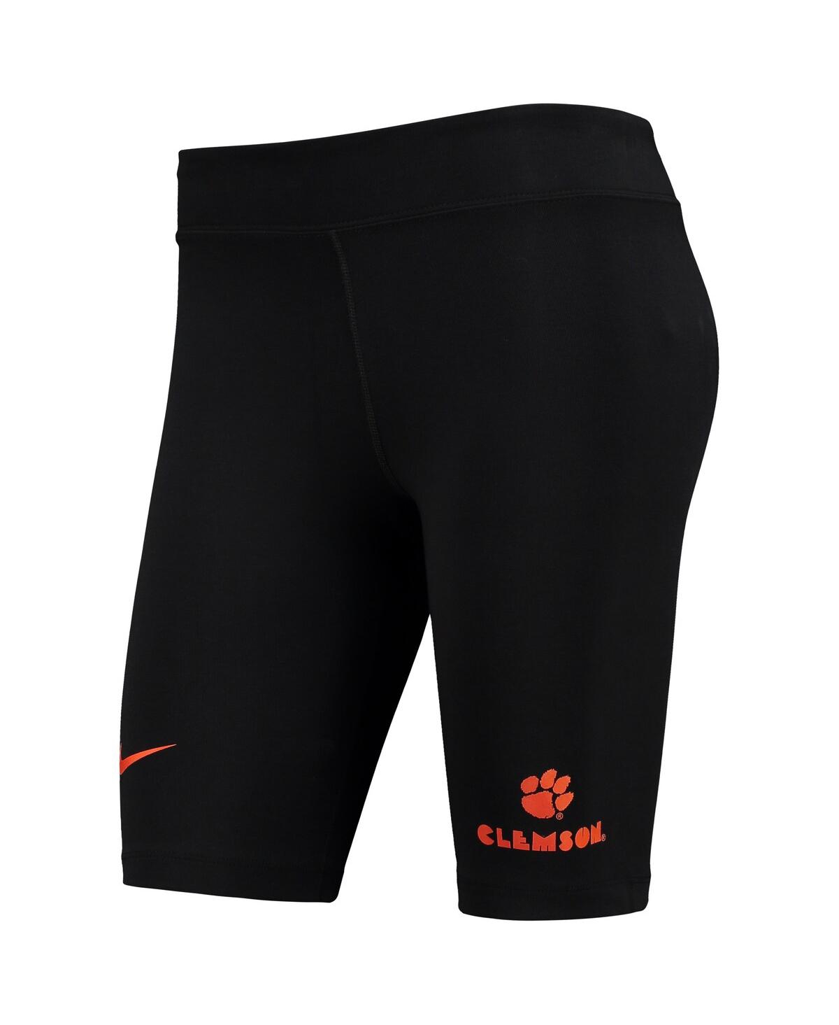 Shop Nike Women's  Black Clemson Tigers Essential Tri-blend Bike Shorts