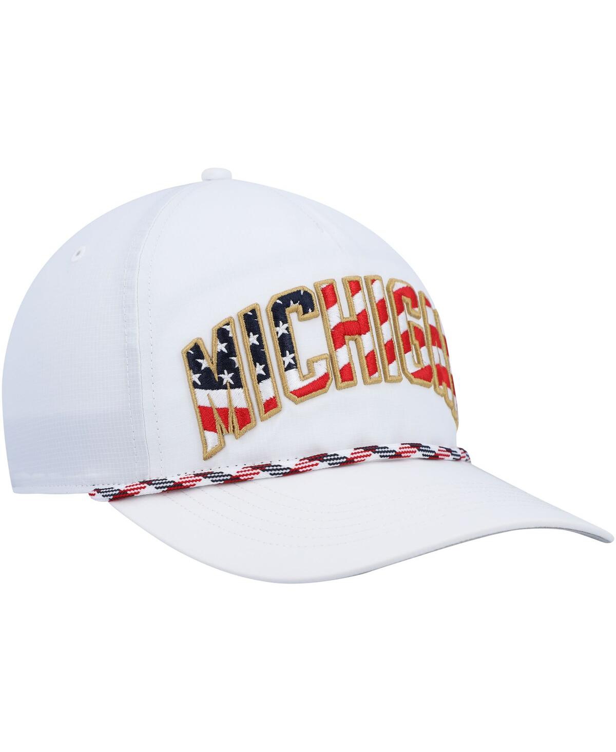 47 Brand Men's '47 White Michigan Wolverines Stars And Stripes Flag Flutter Hitch Snapback Hat In White