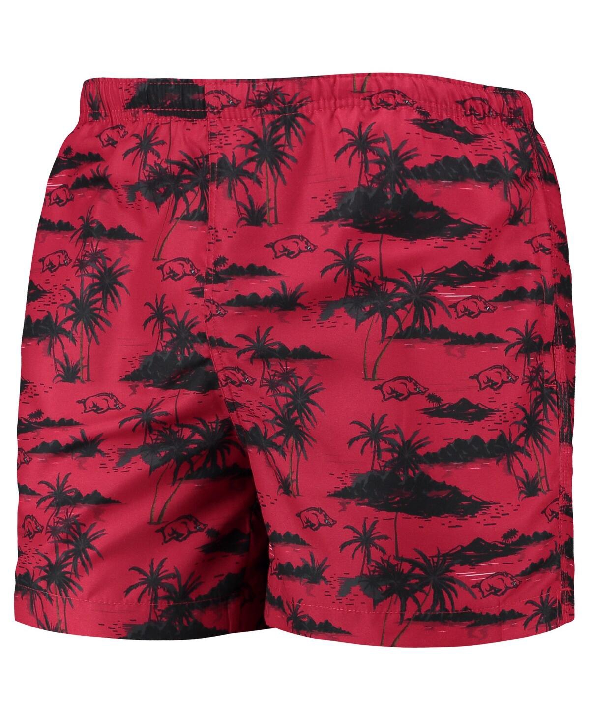 Shop Foco Men's  Cardinal Arkansas Razorbacks Island Palm Swim Trunks