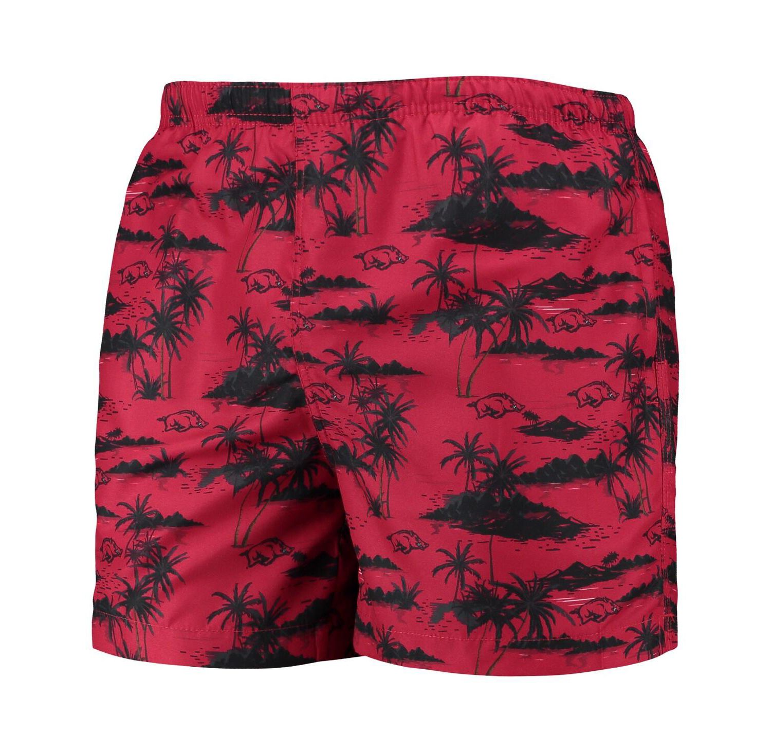 Men's Cardinal Arkansas Razorbacks Island Palm Swim Trunks