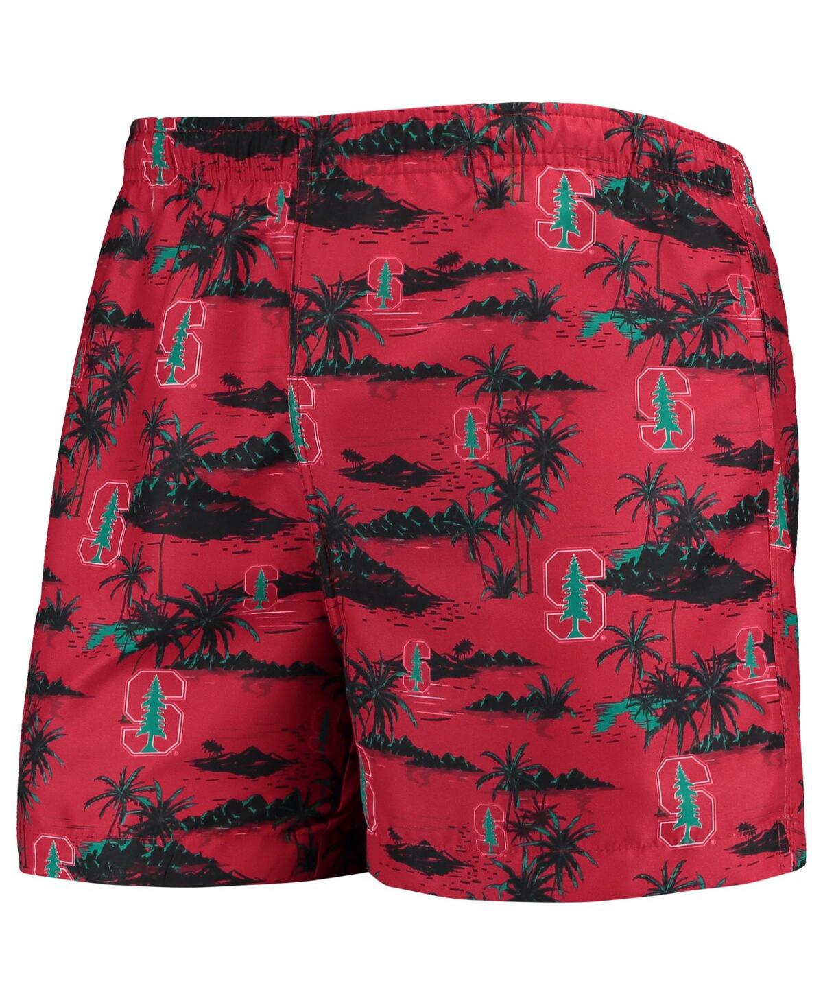Shop Foco Men's  Cardinal Stanford Cardinal Island Palm Swim Trunks