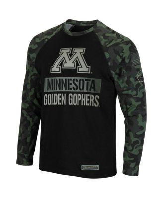 Men's Black, Camo Minnesota Golden Gophers Big and Tall OHT Military-Inspired Appreciation Raglan Long Sleeve T-shirt