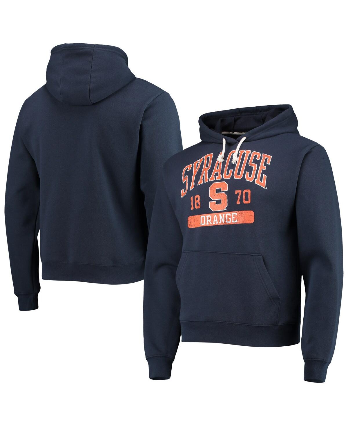 Shop League Collegiate Wear Men's  Navy Syracuse Orange Volume Up Essential Fleece Pullover Hoodie